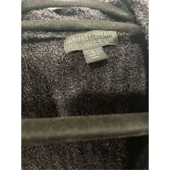 Barefoot dreams black long weekend open front cardigan small - Picture 7 of 8